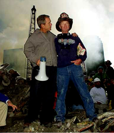 President Bush and Hero Firefighter Bob Beck: An Enduring Image from Ground Zero
