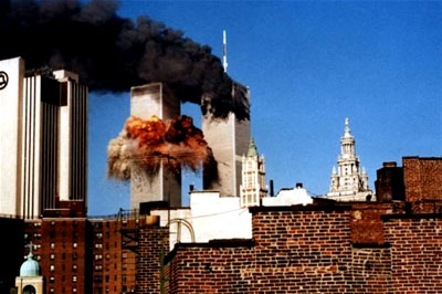 The South Tower shortly after impact