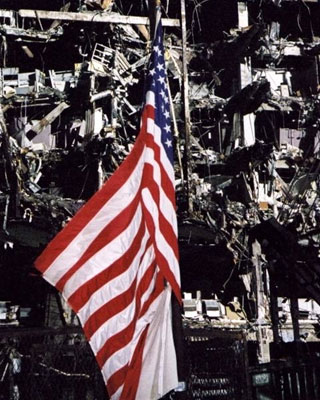 An American Flag at Ground Zero